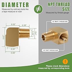 Ailbiuko Brass Fitting,90 Degree Barstock Street
