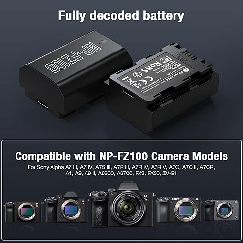 Powerextra NP-FZ100 Battery Pack 2500mAh with Type-C Direct