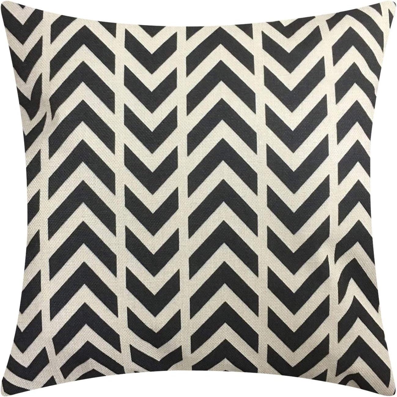 NATURALSHOW Cotton Linen Home Decorative Aztec Print Tribal Throw Pillow Case Cushion Cover for Sofa Couch Chair Geometric Pattern, Black and White Pattern Pillowcases