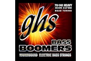 GHS Strings 4H-B-DYB Electric Bass Boomer String Sets Nickel Plated Guitar Strings, Heavy, 70-140