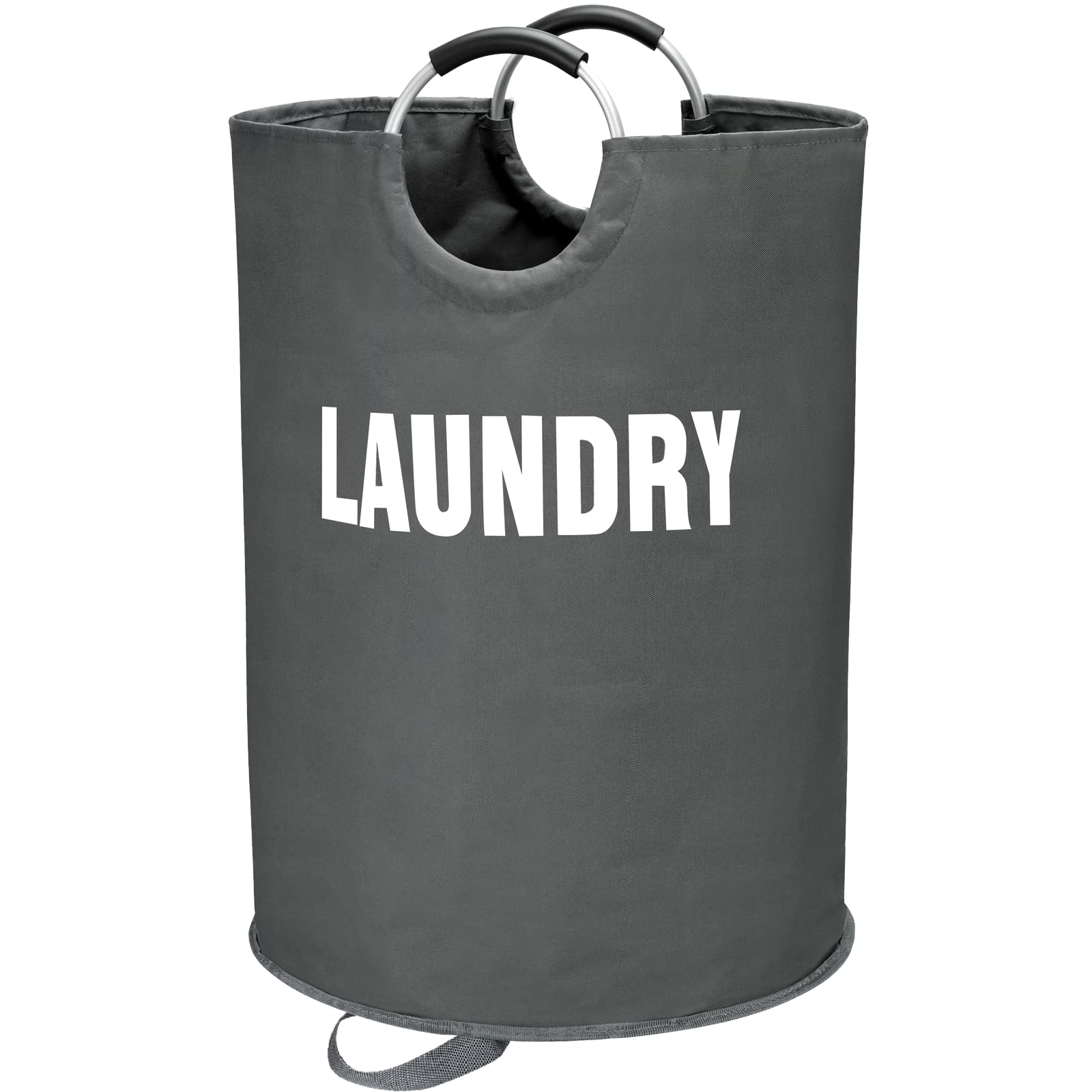 Maxsilan 160L XX-Large Laundry Basket, Freestanding Tall Clothes Hamper, Collapsible Laundry Bag, Dark Grey