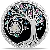4 Year AA Sobriety Coin Tree Of Life & Serenity Prayer Sobriety