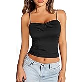 Avidlove Sexy Camisoles Tank Tops for Women Cute Spaghetti Strap Crop Ruched Tube Top