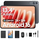 TABWEE 13.4 Inch Android 16 Tablet with Keyboard, 2K 120Hz, 24GB RAM, 256GB | Gemini AI , 2.2GHz Octa-Core , 10000mAh , IPS Display , Pen &amp; Mouse Included