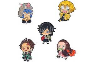 YURAOER Anime Slayer Keychain Pin Set - Cartoon Figures 9 Hashiras Mini Katana Sword Key Chains Enamel Pin Jewelry Men Women