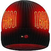 SVPRO Heated Beanie Hat Men Women Rechargeable Battery Heated Electric Knit Cap
