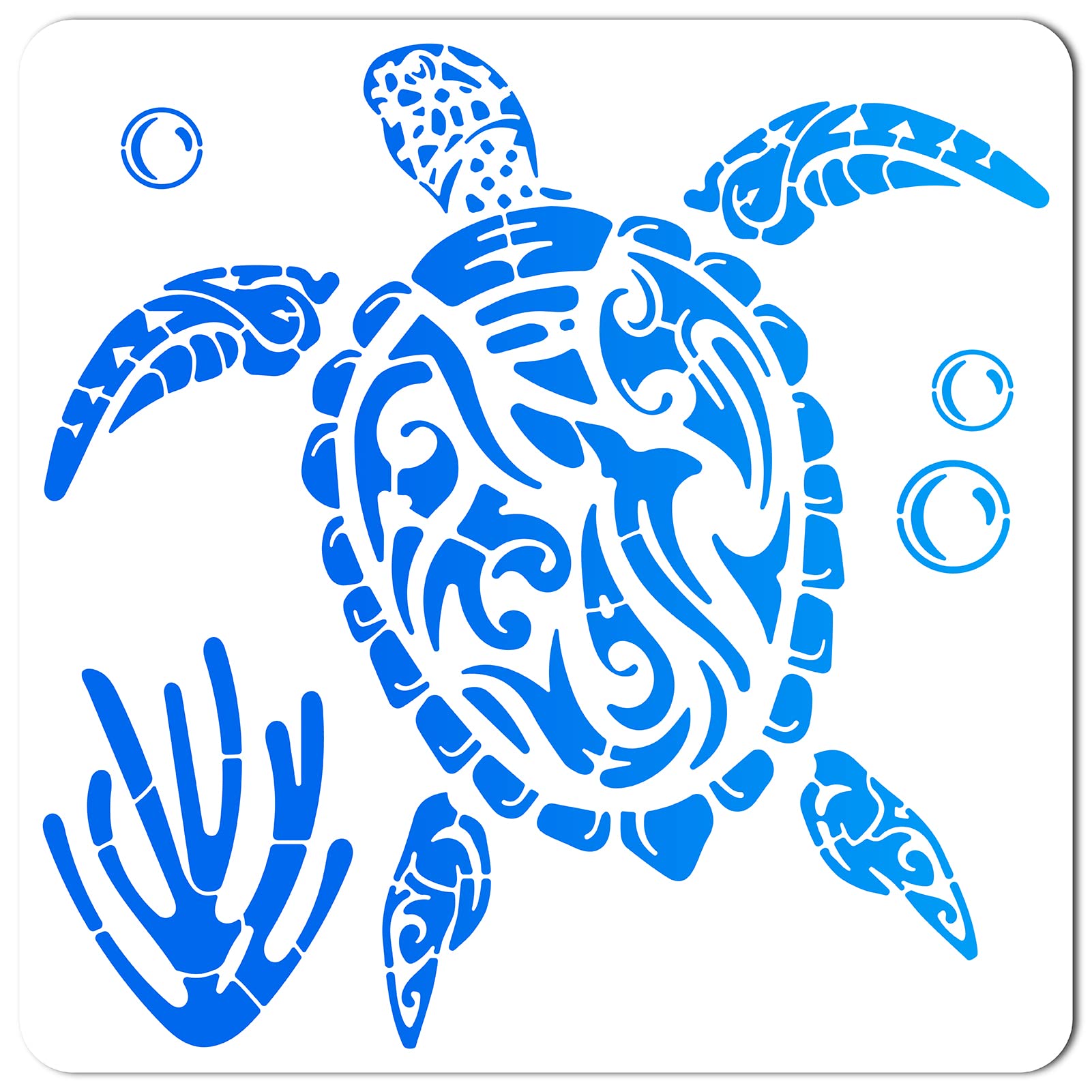GORGECRAFT Sea Turtle Stencil Template 11.8x11.8 Inch Large Reusable Plastic Square Sign for Painting on Wood Wall Scrapbook Card Floor Home DIY Arts Crafts Handmade Drawing Tool