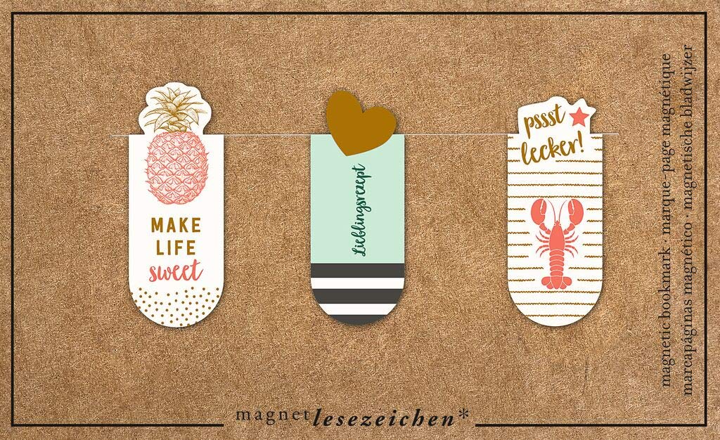Moses Magnetic Bookmark Favourite Recipes Set of 3 Magnetic Bookmarks Charming Illustrated
