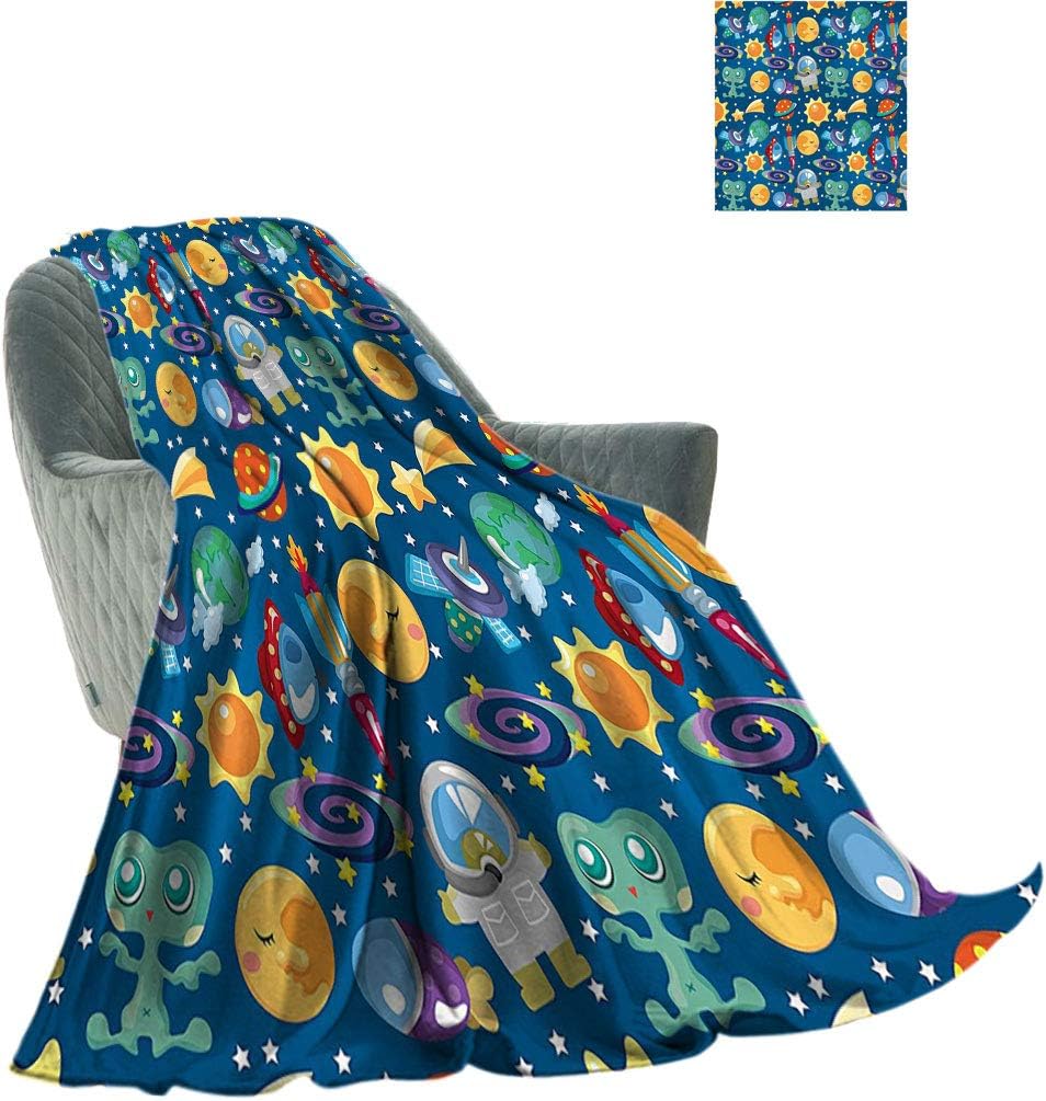 Yahonwa Outer Space Decor Warm Throw Blanket, Cute Space