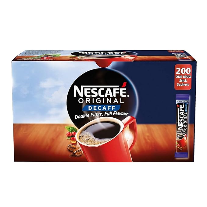 Nescafe Original Decaffeinated Coffee Sticks 1.8g, Box of 200 Sachets