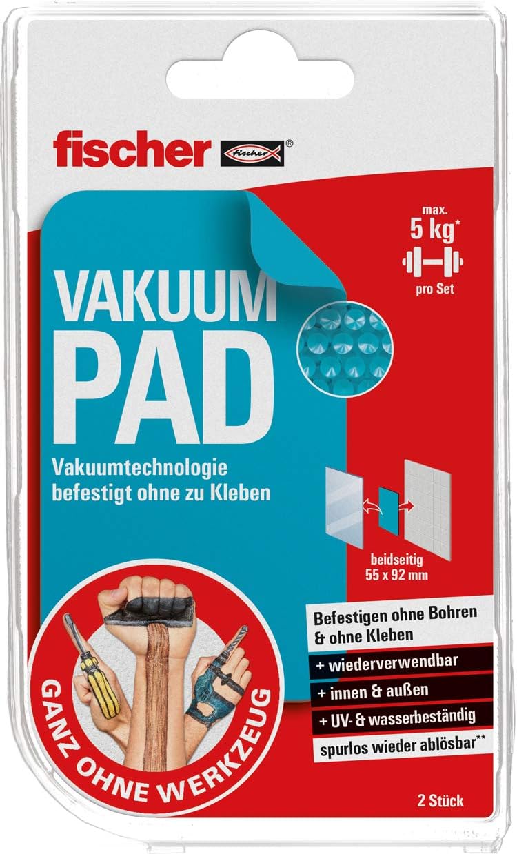 fischer VAKUUM PAD, Klebepad in Blau, AntiRutschMatte, zur