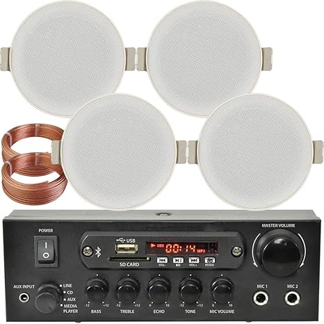 Bluetooth Ceiling Music Kit Pro Amplifier 4x Low Amazon Co Uk