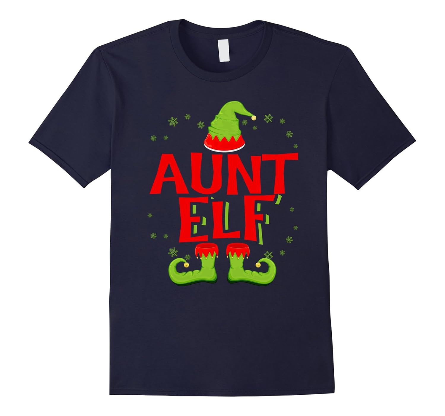 Aunt Elf Matching Family Christmas T-Shirt-ANZ