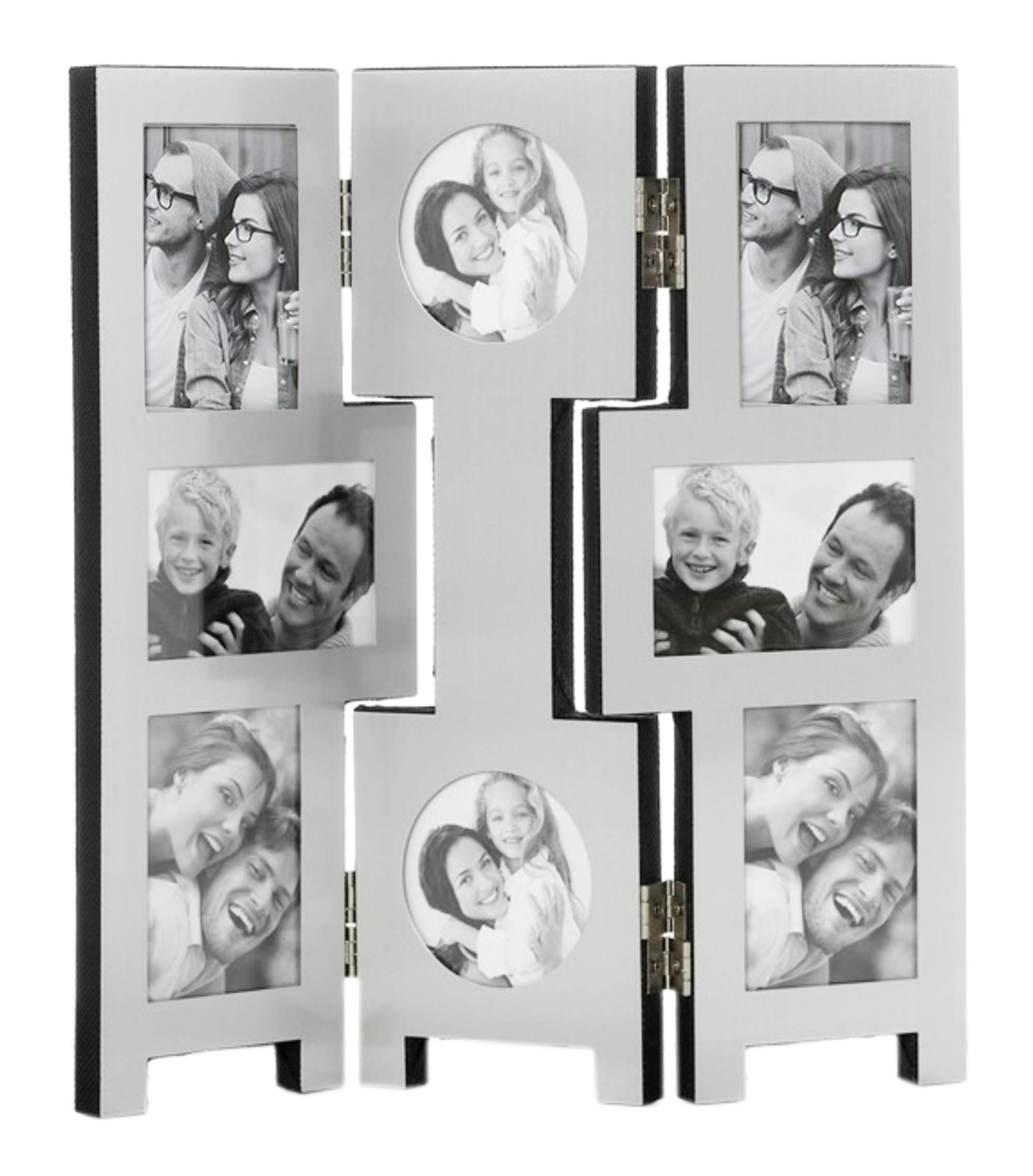 Benerini 8 Picture Silver Folding Photo Picture Frame Will Take 4 Photos Of 2 5 X 3