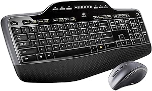 Logitech MK710-RB Desktop Wireless Keyboard/Mouse Combo, Wireless Mouse USB, Black (Renewed)