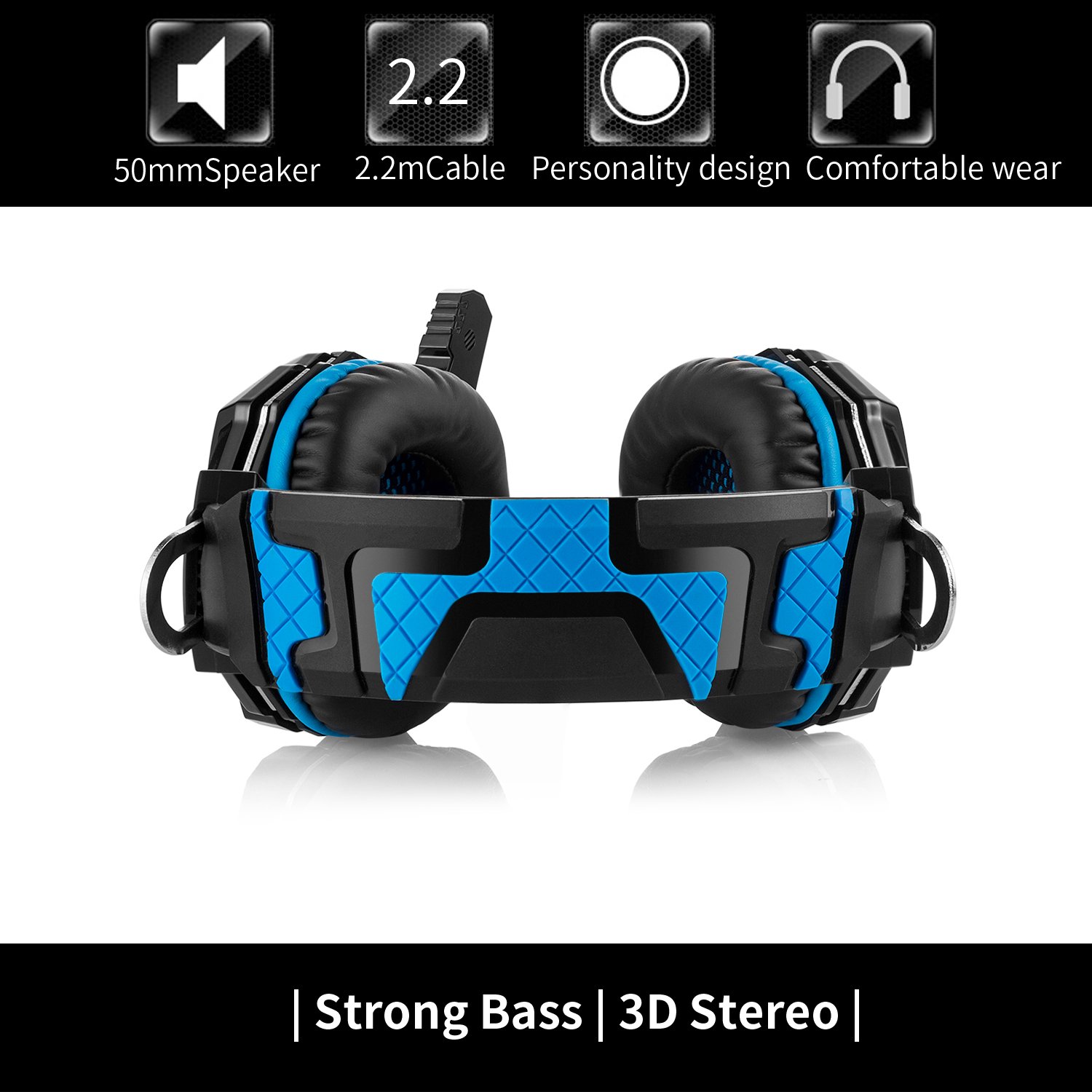 Zakitane KOTION EACH G5000 3.5mm PC Stereo Gaming Headset, Bass Headphones, Comfortable Headband with Microphone, Over-ear fit with Noise isolation, Breathing LED Light for Laptops or Computers