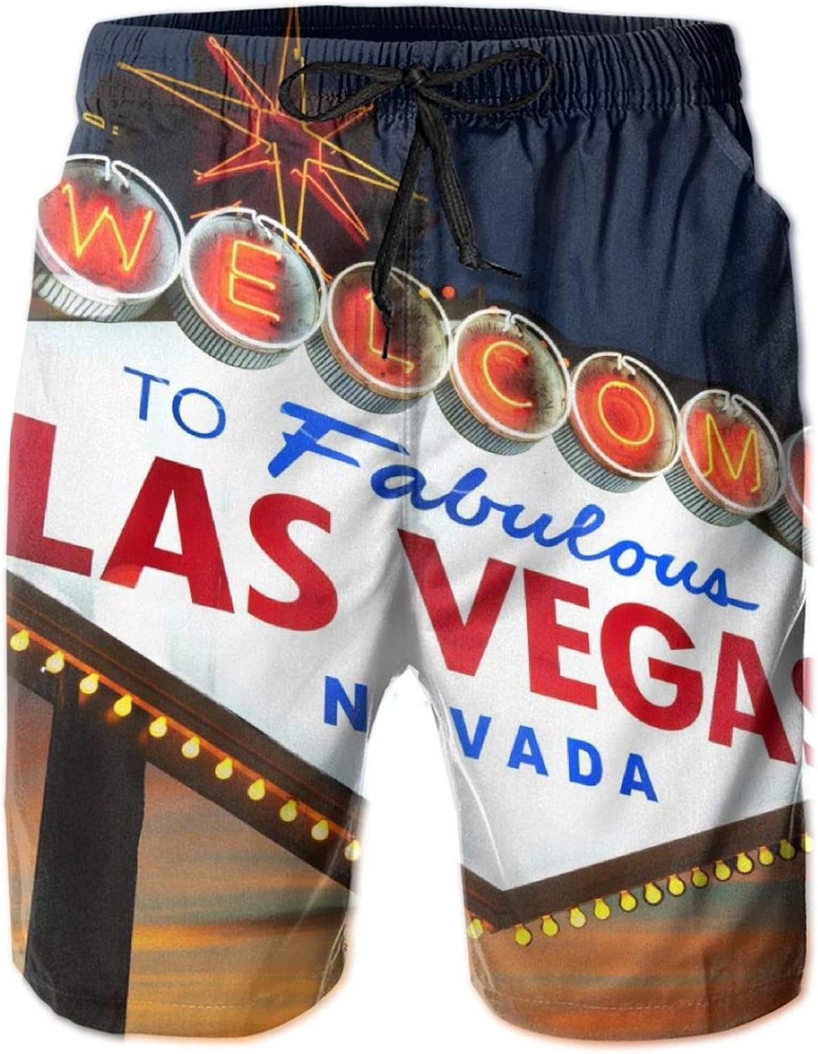 Men Quick Dry Beach Shorts Fashion Short Pants Fit Drawstring