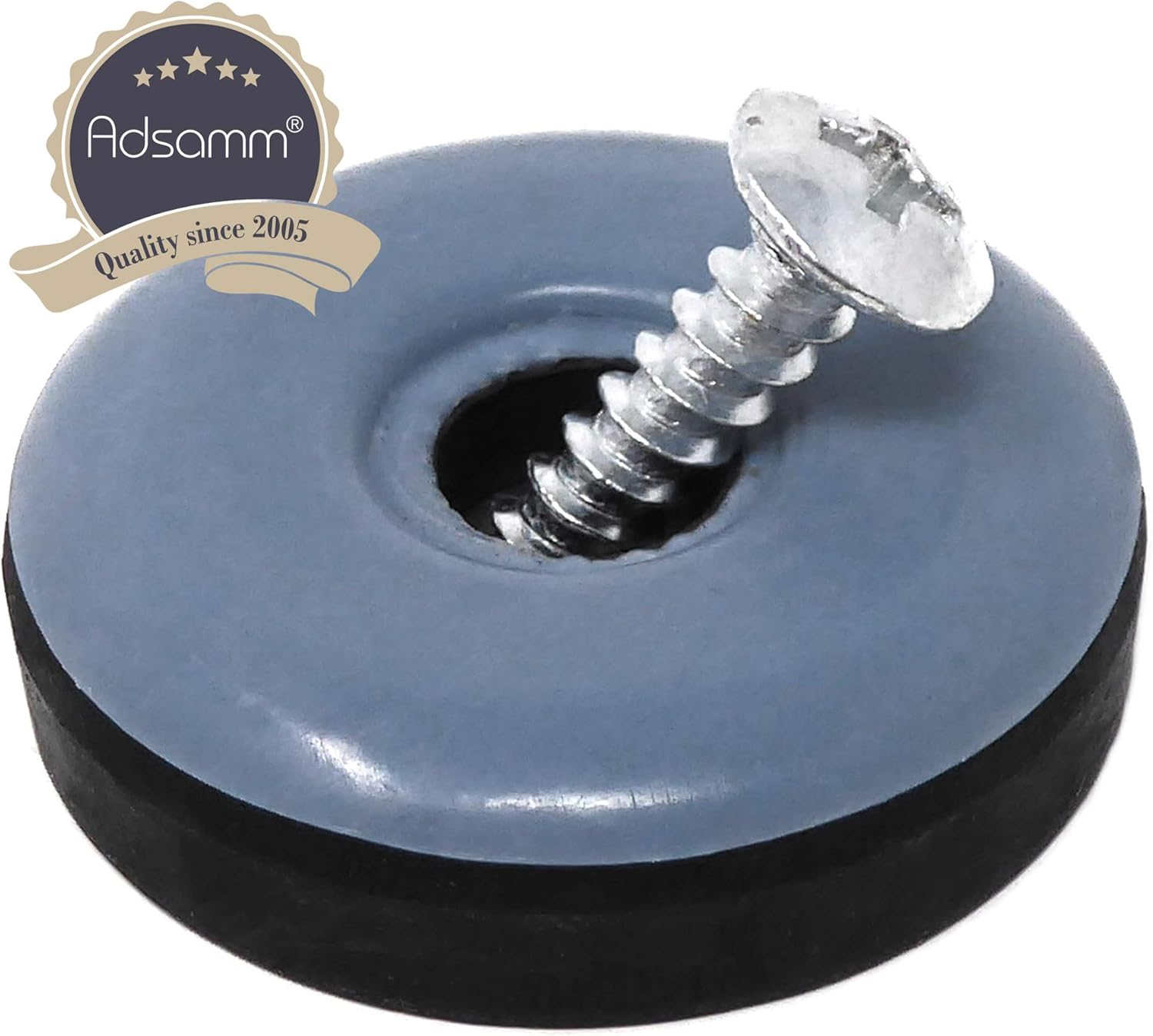 32 x PTFE Sliders with Screws | Ø 1,18'' (Ø 30 mm) | Grey-Blue | Round | Premium Quality Furniture Sliders with Screw by Adsamm® - Image 4