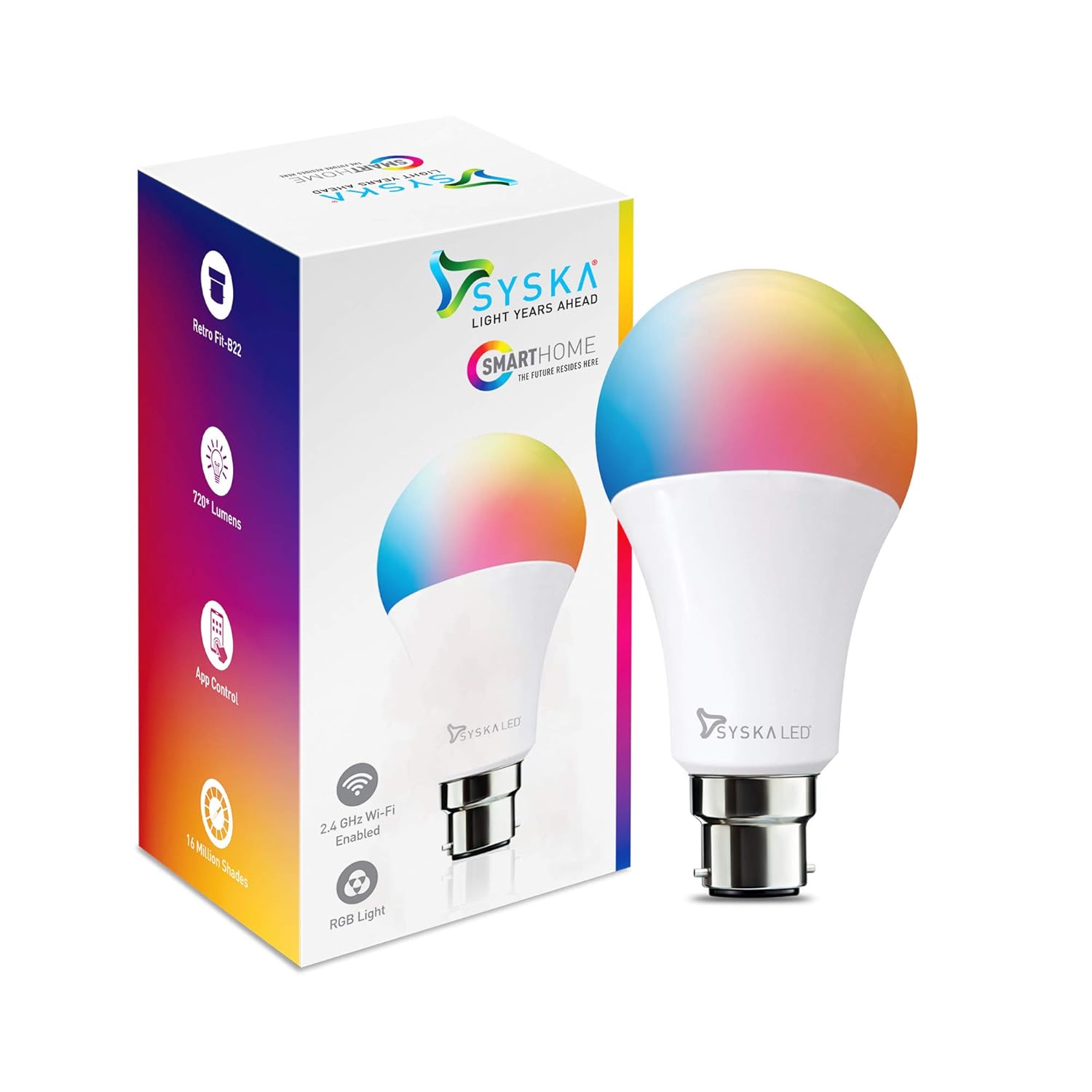 syska-wi-fi-enabled-smart-led-bulb-b22-9-watt-16-million-colors-compatible-with-amazon-alexa-and-google-assistant