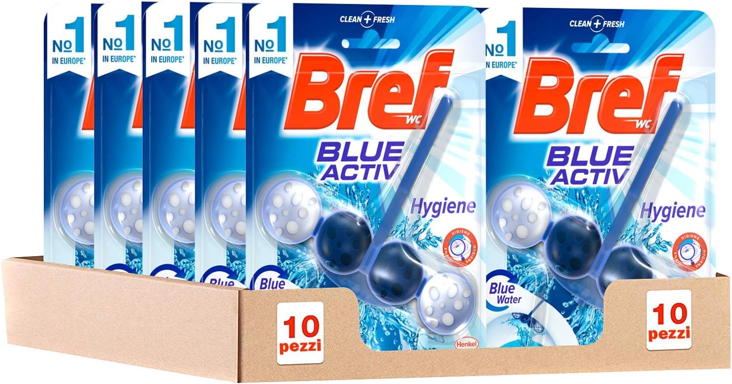 Pack de 10 colgadores para WC Bref Blue Activ 