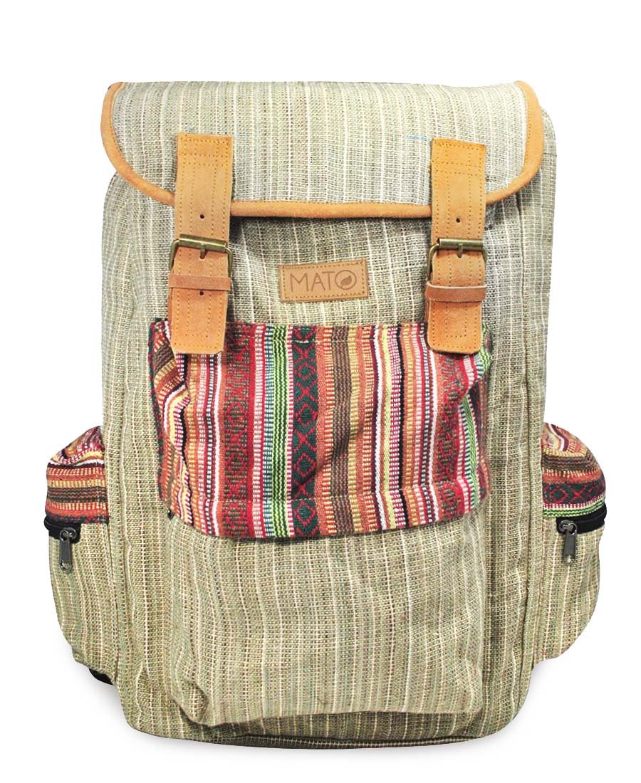 Mato Boho Canvas Backpack Travel Hiking Rucksack Bohemian Laptop