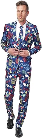 Suitmeister Men Suit Set di Pantaloni Eleganti da Lavoro Santa Outfit XXL Uomo