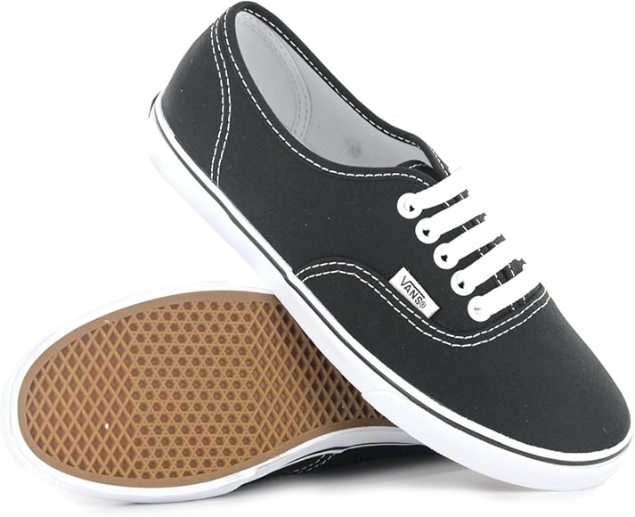 vans black & white authentic lo pro trainers