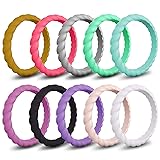 Mokani Silicone Wedding Ring for Women, 10 Packs