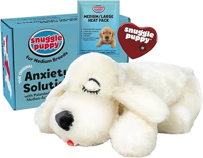 Snuggle Puppy Real-Feel Heartbeat Puppy Toy with Heat Pack Cream Plush