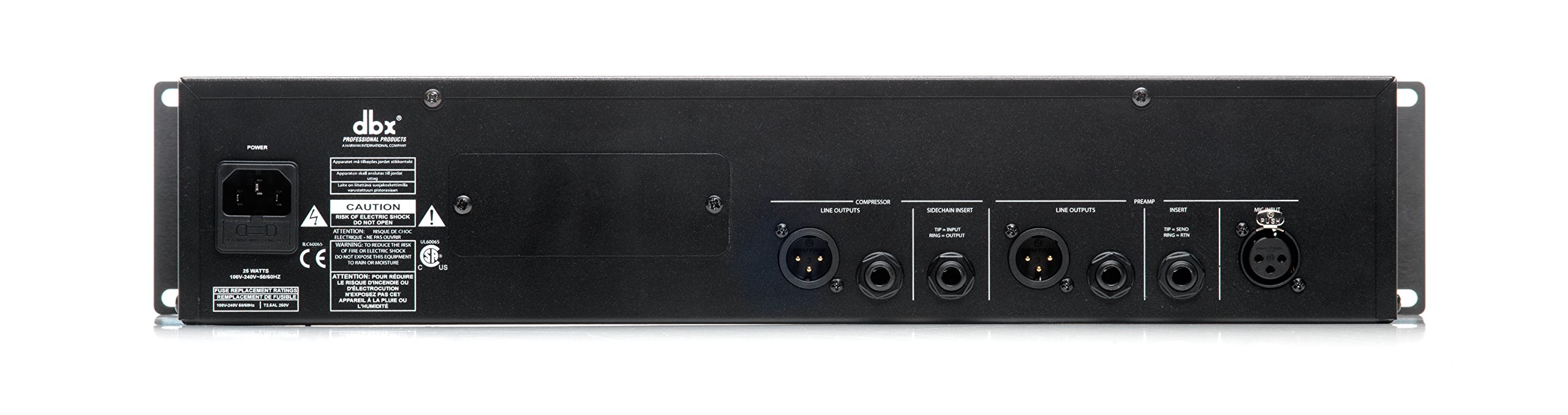 dbx DBX676FX Tube Mic PreAmp Channel Strip with Compressor, Limiter, and 3-Band Parametric EQ, VU Meter, XLR and ¼” inputs. Rack Mountable 2U. Black