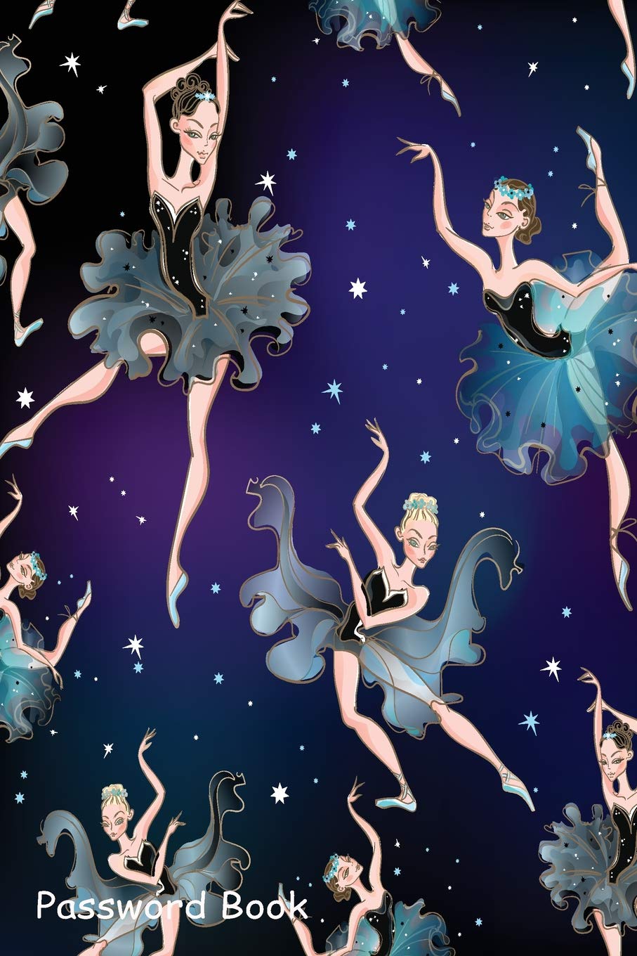 Password Book: Include Alphabetical Index With Ballerinas in the star background