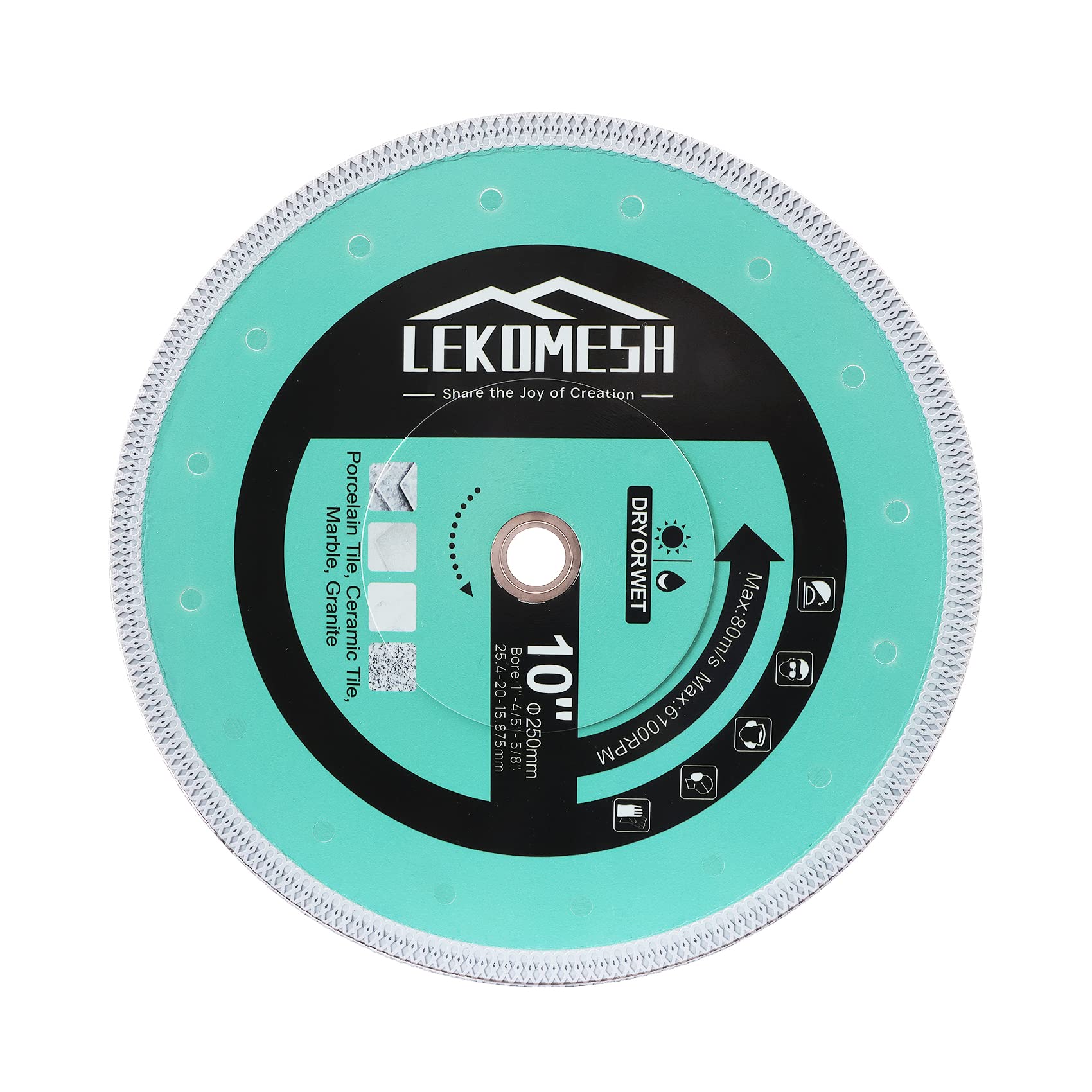 Diamond Cutting Disc 250MM - LEKOMESH Diamond Cutting Disc with X Mesh Super Thin Fast,Clean Cut Porcelain Ceramic Tile Marble Granite Artificial Stone