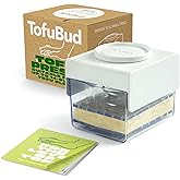 TofuBud Tofu Press, Dishwasher Safe | Firm, Even Tofu in 15 to 20 Min | Recipes cookbook included. BPA-Free, holds up to 14 o