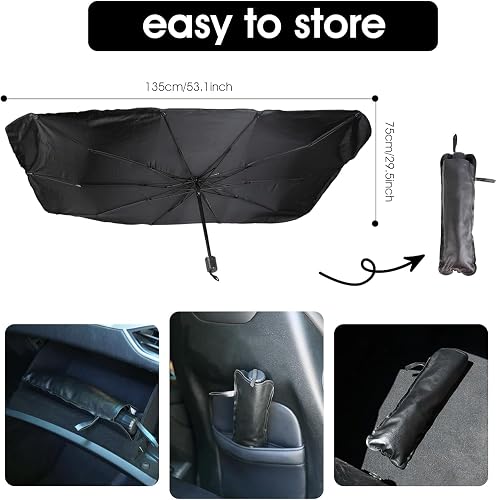 SKEIDO Foldable Car Sun Umbrella Interior Windshield Sunshade Cover Front Window UV Protection Shade Curtain Parasol Car Accessories (L size) price in Egypt | Amazon Egypt