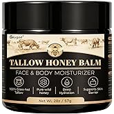 Skygod Organic Grass-Fed Beef Tallow and Honey Balm, Beef Tallow Balm for Skin, Soft & Smooth Skin, Body & Face Cream, Hydrating, Repair moisturizer, 2Oz