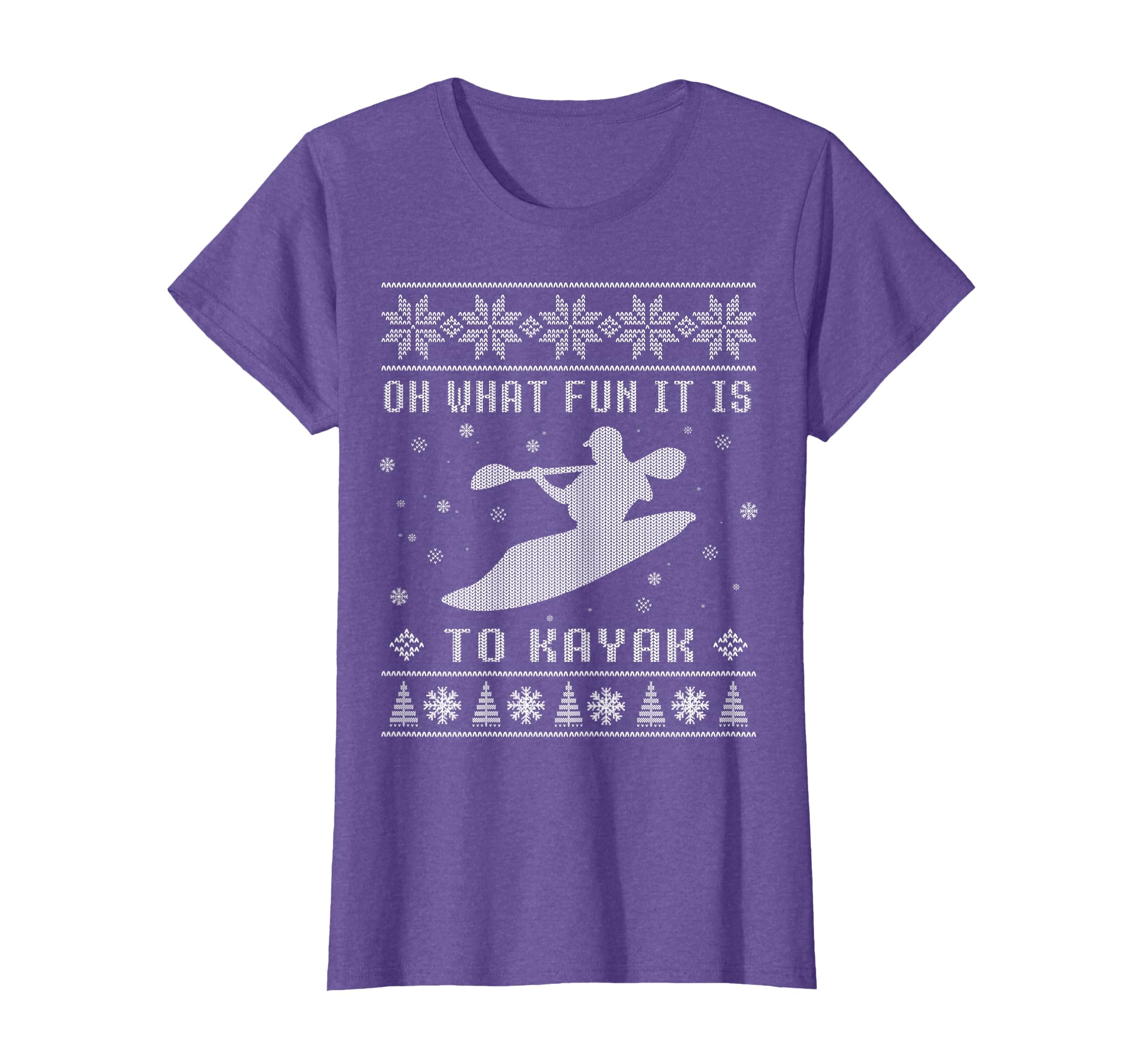 Whitewater Kayak Kayaking Ugly Christmas T-Shirt