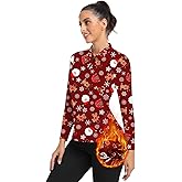 Soneven Womens Long Sleeve Golf Shirts Moisture Wicking V Neck Golf Polo Shirts Collarless Tennis Shirts