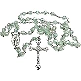 Westmon Works Rosary Faceted Acrylic Beads with Metal Miraculous Mary Centerpiece and Cross