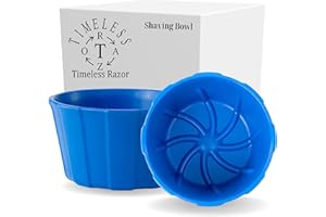 TIMELESS RAZOR Blue Shaving Bowl w/Ridges - Mixes Mens Shaving Cream & Shaving Soap - Durable & Holds Heat Longer - Whip a Quick, Rich & Thick Lather - USA Made