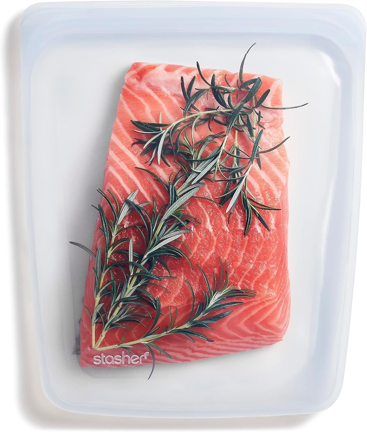Photo 1 of Stasher Premium Silicone Reusable Food Storage Half Gallon Bag, Clear, Microwave, Sous Vide, Dishwasher, Oven and Freezer Safe, BPA Free, Leak-free, Eco-friendly, 64 Oz
