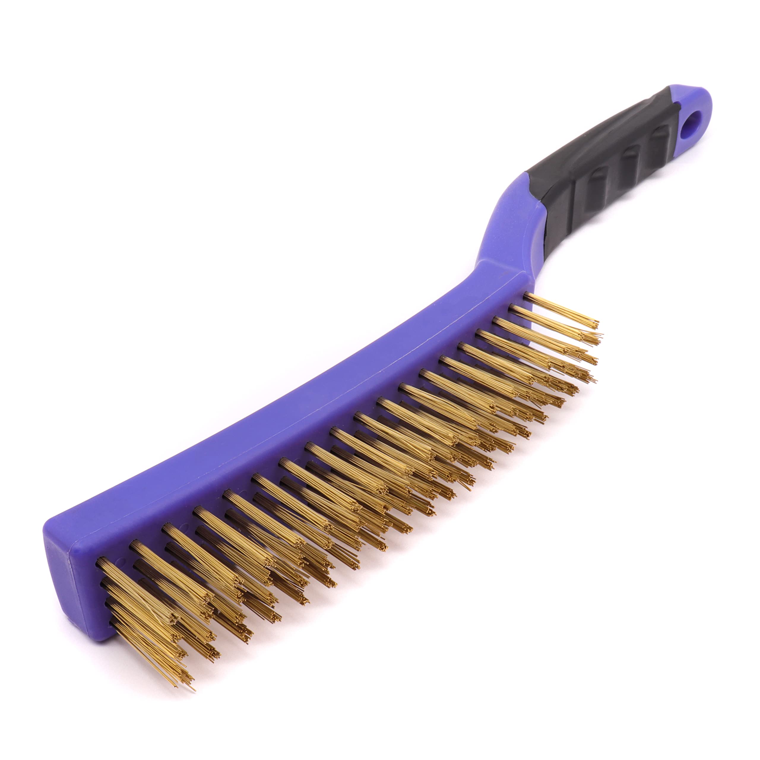 COTTAM Wire Brush | 4 Row | Comfort Grip (Brass) | Efflorescence Remover | Brick Salt Remover