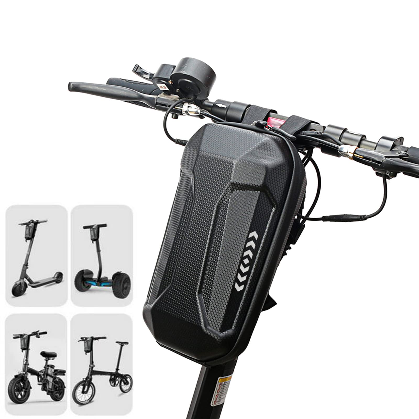 HYGJ Scooter Bag, Waterproof EVA Hard Shell, Large 3L Capacity, Compatible with Ninebot Max G30D/G30d2/M365 Pro/ES1, Handlebar Mount