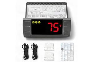 TOOLSENTRYX for Dixell XR02CX-4N1F1 Temperature Controller Digital Thermostat Controller with Temperature Sensing Probe 120V 50-60Hz for Refrigerators, Freezers, Heating Appliances