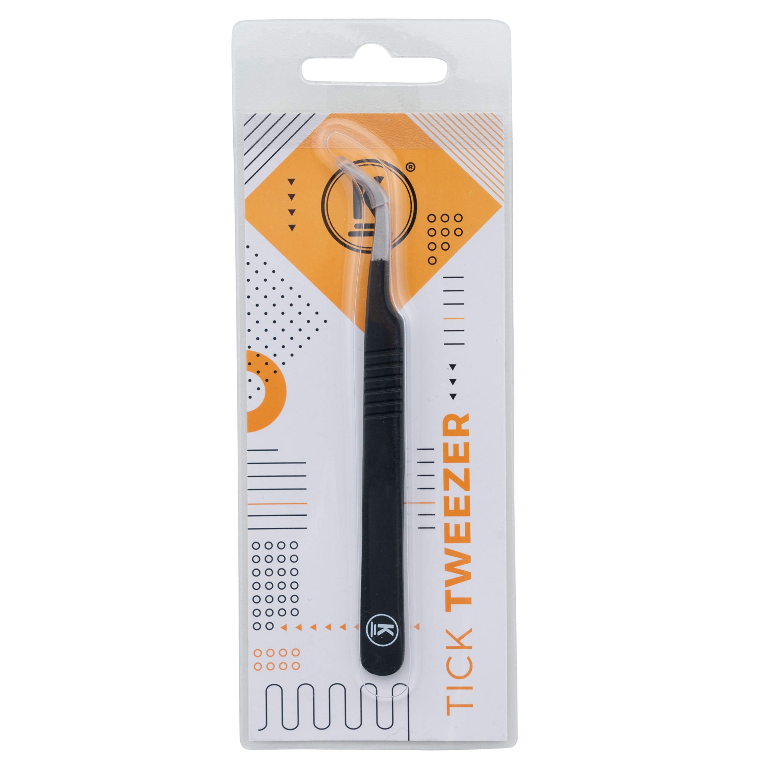 K-Pro Tick Tweezers - Stainless Steel Parasite Remover for Dogs, Cats, Humans