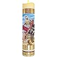Artediseño piezas maestras Saint Martin of Tours Flameless LED Devotional Prayer Candle Religious Gold Foil Decoration for Home or Place of Workship