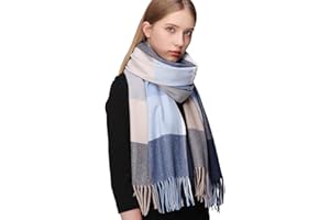 RIIQIICHY Plaid Scarfs for Women Fall Winter Scarves Pashmina Shawls and Wraps for Evening Dresses