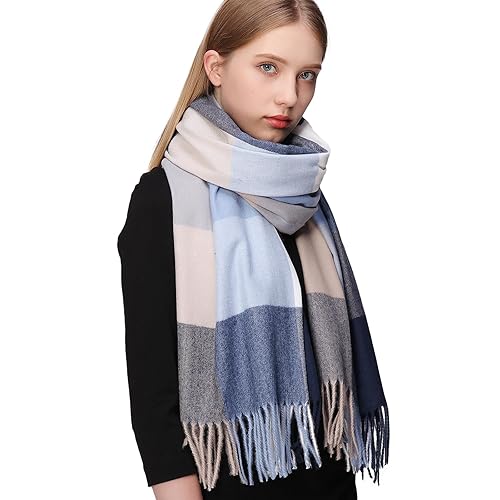 RIIQIICHY Plaid Scarfs for Women Fall Winter Scarves Pashmina