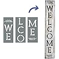 Large Vertical Welcome Sign Stencils for Painting on Wood and More - Create Beautiful Wood Signs with This Large Welcome Stencil – Set of 3 Individual Stencils for Making a DIY Welcome Sign