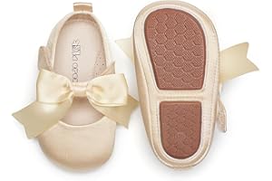Kiderence Baby Girls Prewalker Mary Jane Flats Bowknot Princess Dress Shoes (Infant/Toddler)