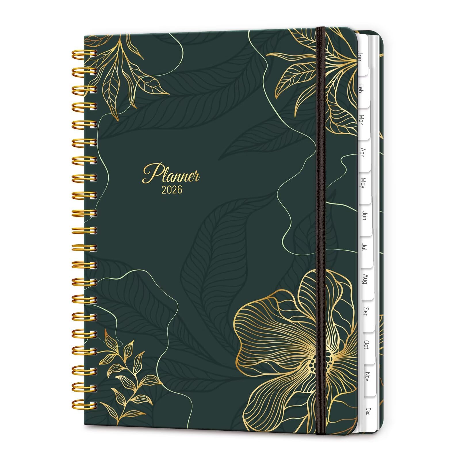 Photo 1 of 2026 Planner 8.5 x 11, Large Weekly and Monthly Planners with Tabs, A4 Spiral Bound Daily Calendar 2026 Planner, 12 Month Agenda Organizers from Jan. to Dec.(Black Gold)